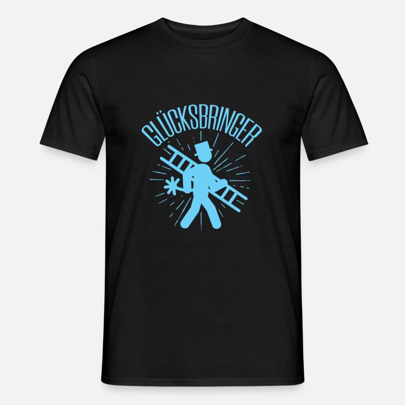 Glücksbringer Schornsteinfeger Kaminfeger Geschenk - Männer T-Shirt - Schwarz