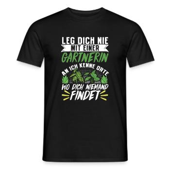 Leg Dich Niemals Mit Einer Gärtnerin An Gärtner - Männer T-Shirt - Schwarz - Vorne - AI Model Male 178 light (178cm)
