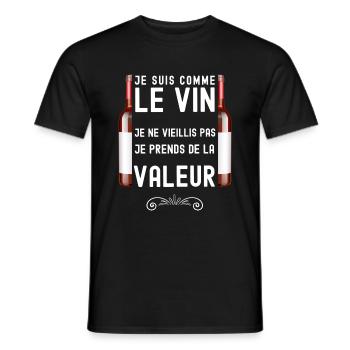 Je suis comme le vin humour retraite - T-shirt homme - noir - Devant - AI Model Male 178 light (178cm)