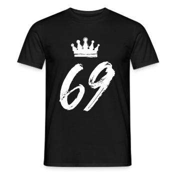 69 Zahl Krone - Männer T-Shirt - Schwarz - Vorne - AI Model Male 178 light (178cm)