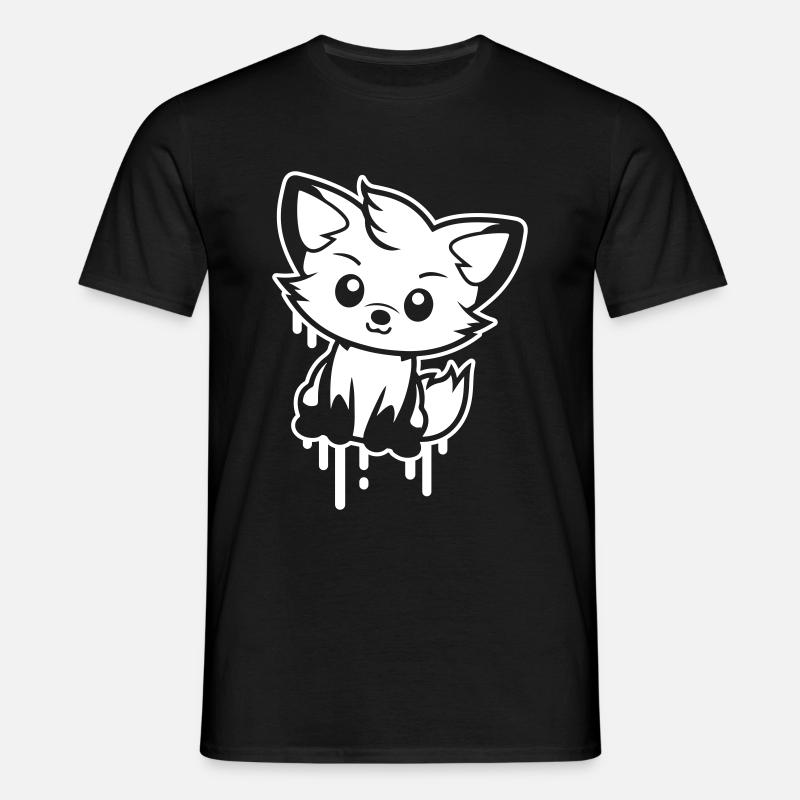 Fuchs Comic - Männer T-Shirt - Schwarz