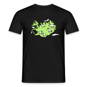 island Karte Tiere - Männer T-Shirt - Schwarz - Vorne - AI Model Male 178 light (178cm)