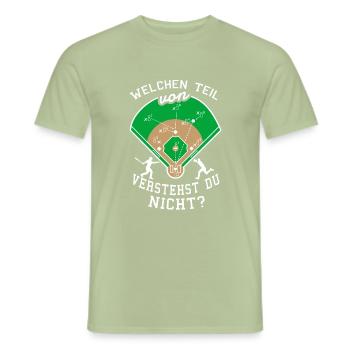 Baseball Strategie Baseballspieler - Männer T-Shirt - Sage - Vorne - AI Model Male 178 light (178cm)