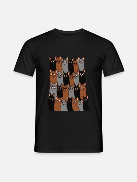 Einfarbige Katzen - Männer T-Shirt - Schwarz