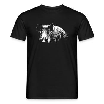 Wild Boar - Wildschwein - Keiler - Männer T-Shirt - Schwarz - Vorne - AI Model Male 178 light (178cm)