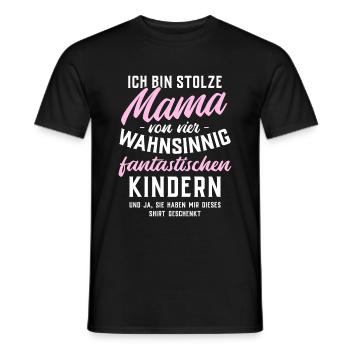 Ich bin stolze Mama von 4 fantastischen Kindern - Männer T-Shirt - Schwarz - Vorne - AI Model Male 178 light (178cm)