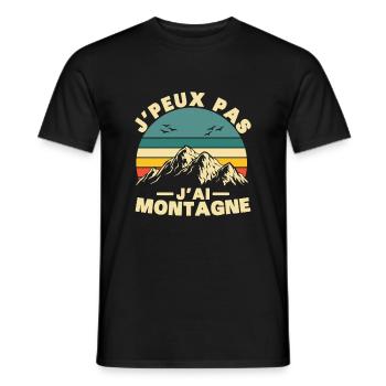 Je peux pas J'ai Montagne Humour Cadeau - T-shirt homme - noir - Devant - AI Model Male 178 light (178cm)