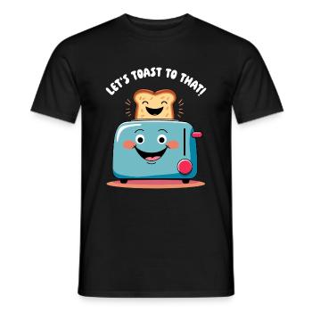 Lustiger Toaster mit fröhlichem Toast - Männer T-Shirt - Schwarz - Vorne - AI Model Male 178 light (178cm)