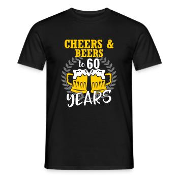 Cheers And Beers To 60 Years - Men's T-Shirt - black - Front - AI Model Male 178 light (178cm)