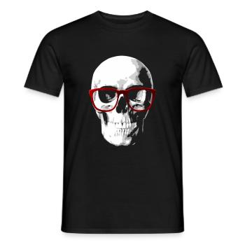 Nerd totenkopf für Geeks - Männer T-Shirt - Schwarz - Vorne - AI Model Male 178 light (178cm)
