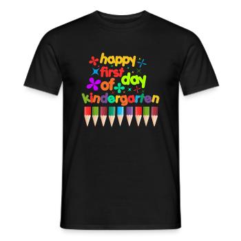 Happy first day of kindergarten - Men's T-Shirt - black - Front - AI Model Male 178 light (178cm)