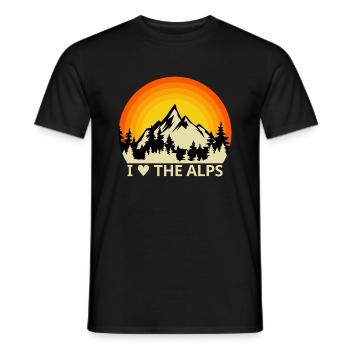 I love the Alps, mountains, freedom, nature - Men's T-Shirt - black - Front - AI Model Male 178 light (178cm)