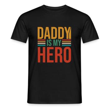 Papa est mon héros - T-shirt homme - noir - Devant - AI Model Male 178 light (178cm)