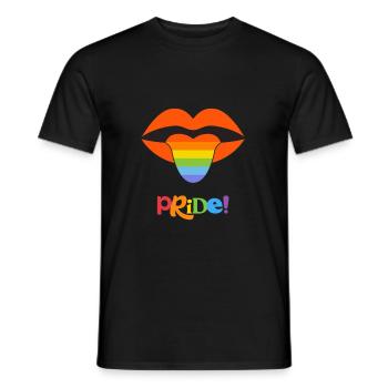 Pride Rainbow Mouth - Men's T-Shirt - black - Front - AI Model Male 178 light (178cm)