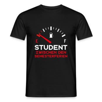 STUDIUM STUDENT ZWISCHEN DEN SEMESTERFERIEN - Männer T-Shirt - Schwarz - Vorne - AI Model Male 178 light (178cm)