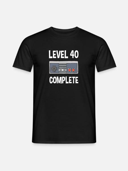 Idea de regalo completa de 40 cumpleaños nivel 40 - Mænd T-shirt - sort