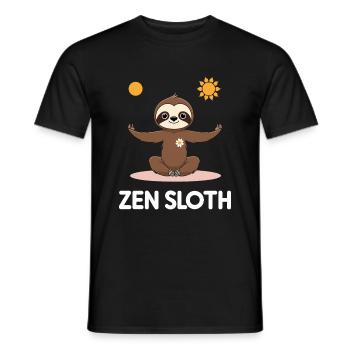 Zen Sloth - Entspanntes Faultierdesign - Männer T-Shirt - Schwarz - Vorne - AI Model Male 178 light (178cm)