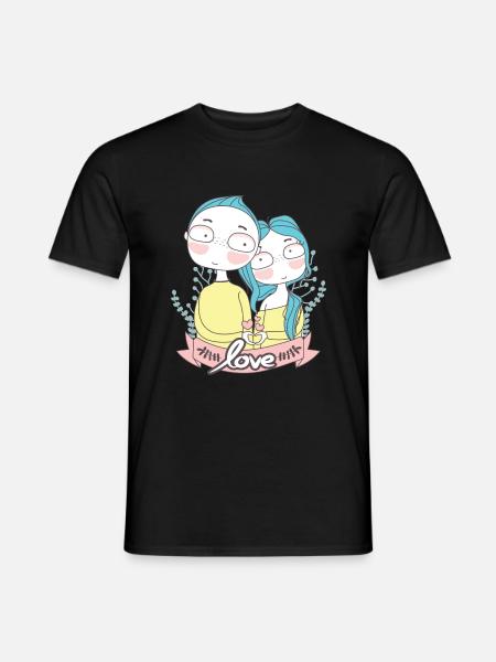 Liebhaber Junge und Mädchen - Männer T-Shirt - Schwarz