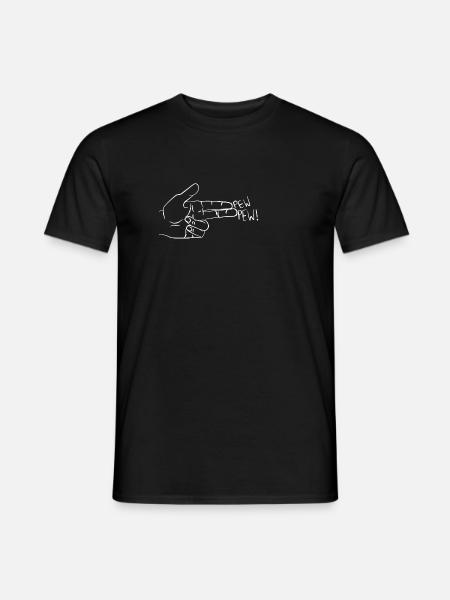 PEW PEW FINGER GUNS - Men's T-Shirt - black