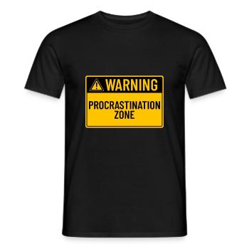 Warning: Procrastination Zone - Men's T-Shirt - black - Front - AI Model Male 178 light (178cm)