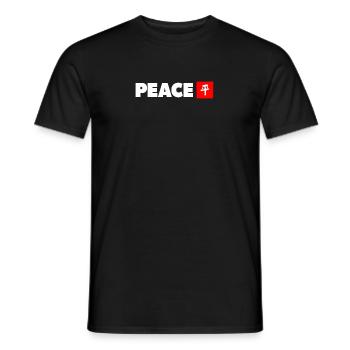 Peace with Japanese kanji in white and red - Men's T-Shirt - black - Front - AI Model Male 178 light (178cm)