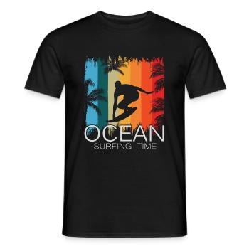 Ocean Surfing Time Wassersport Surfer - Männer T-Shirt - Schwarz - Vorne - AI Model Male 178 light (178cm)