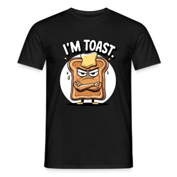 I'm Toast - Funny Cartoon Design - Men's T-Shirt - black - Front - AI Model Male 178 light (178cm)