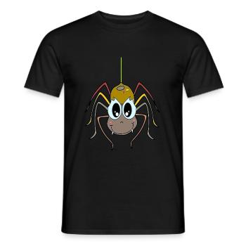 Spider Spider - Helga the Cute Basement Spider - - Men's T-Shirt - black - Front - AI Model Male 178 light (178cm)
