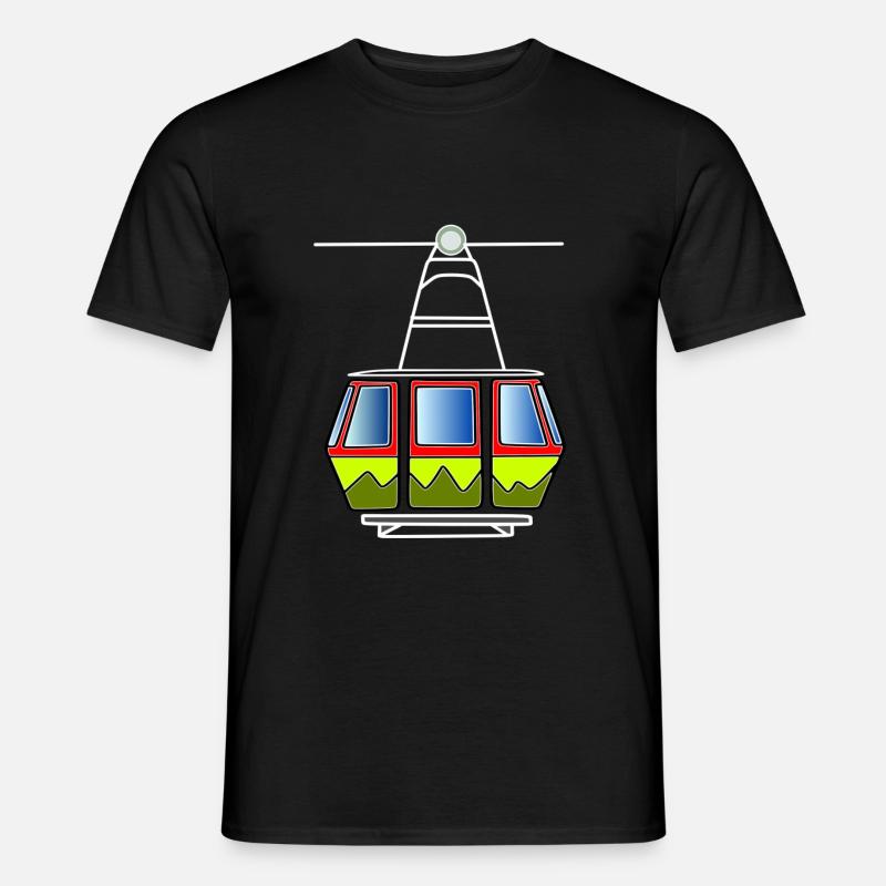 Seilbahn Gondel Seilbahntechnik Bahn Bergbahn - Männer T-Shirt - Schwarz