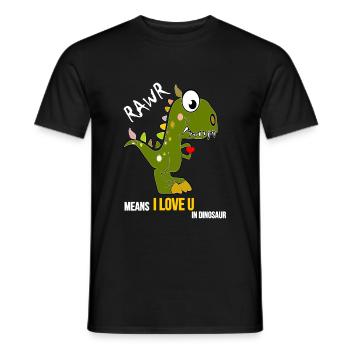 Dino love - RAWR Dinosaurs love - T-shirt homme - noir - Devant - AI Model Male 178 light (178cm)