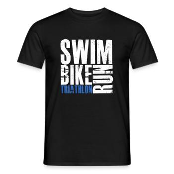 T-shirt Triathlon Swim Bike Run - T-shirt homme - noir - Devant - AI Model Male 178 light (178cm)