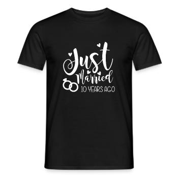 Just Married 10 Years Ago Partnerlook Wedding - Men's T-Shirt - black - Front - AI Model Male 178 light (178cm)