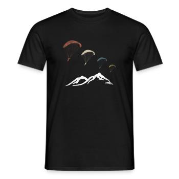 Berg Mountain Paraglider Vintage Retro - Men's T-Shirt - black - Front - AI Model Male 178 light (178cm)