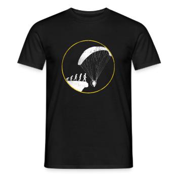 Chemise cadeau Evolution paramoteur - T-shirt homme - noir - Devant - AI Model Male 178 light (178cm)