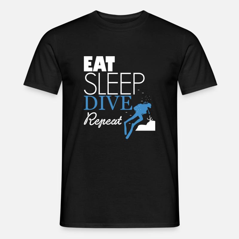 Eat Sleep Dive Repeat Taucher - Männer T-Shirt - Schwarz