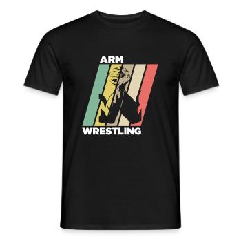 Arm Wrestling Vintage Retro Arm-Drücken - Männer T-Shirt - Schwarz - Vorne - AI Model Male 178 light (178cm)