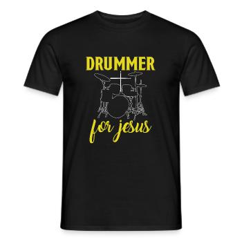 Batteur pour Jésus batteur - T-shirt homme - noir - Devant - AI Model Male 178 light (178cm)