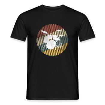 Batteur de batteur rétro vintage - T-shirt homme - noir - Devant - AI Model Male 178 light (178cm)