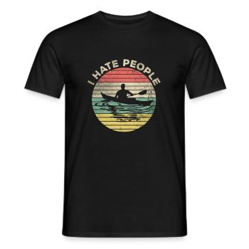I Hate People Canoe Kayak Driver T-Shirt - Men's T-Shirt - black - Front - AI Model Male 178 light (178cm)