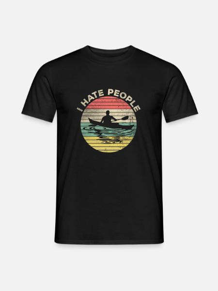 Odio a la gente Canoa Kayak Conductor Camiseta - Mænd T-shirt - sort