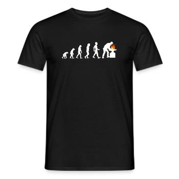 Chemise de maréchal-ferrant Evolution Blacksmith Flames - T-shirt homme - noir - Devant - AI Model Male 178 light (178cm)
