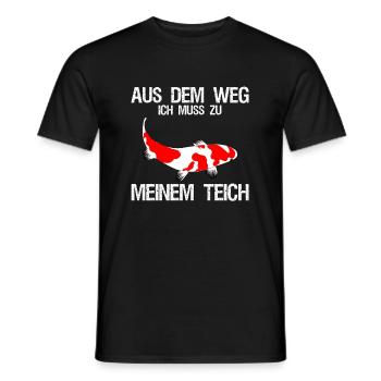 Aus Dem Weg Ich Muss Zu Meinem Teich Koi Fisch - Männer T-Shirt - Schwarz - Vorne - AI Model Male 178 light (178cm)