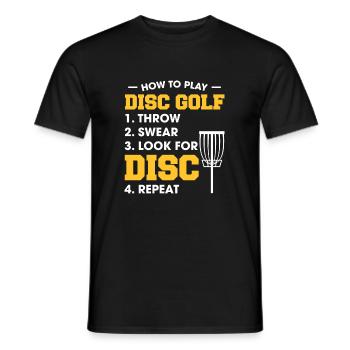 Discgolf Spieler T-Shirt Geschenk Disk Golf - Männer T-Shirt - Schwarz - Vorne - AI Model Male 178 light (178cm)