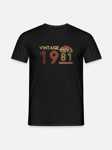 Vintage 1981 40th Birthday T-Shirt Gift - Men's T-Shirt - black