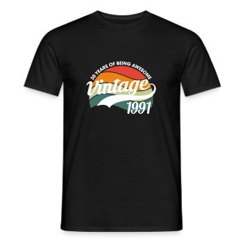 30 Years Of Being Awesome 1991 Shirt - T-shirt homme - noir - Devant - AI Model Male 178 light (178cm)