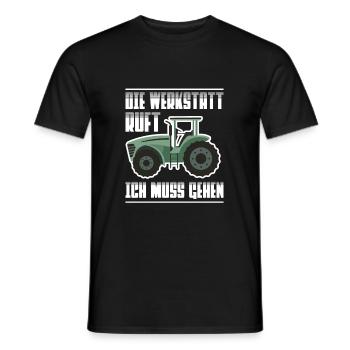 Die Werkstatt Ruft Ich Muss Gehen Landmaschinen - Männer T-Shirt - Schwarz - Vorne - AI Model Male 178 light (178cm)