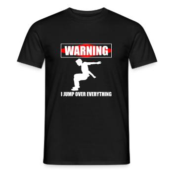 Warning I Jump Over Everything Parkour Runner - Men's T-Shirt - black - Front - AI Model Male 178 light (178cm)