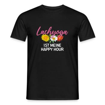Lachyoga Ist Meine Happy Hour T-Shirt Geschenk - Männer T-Shirt - Schwarz - Vorne - AI Model Male 178 light (178cm)