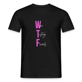 WTF Wine Tasting Friends wine tasting - Men's T-Shirt - black - Front - AI Model Male 178 light (178cm)