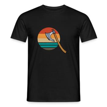 Vintage Retro Axt Geschenk Axtwerfer - Männer T-Shirt - Schwarz - Vorne - AI Model Male 178 light (178cm)